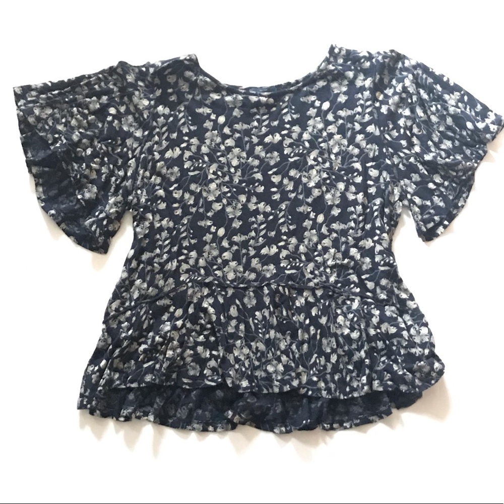 NWOT Lucky Brand floral print peplum tee